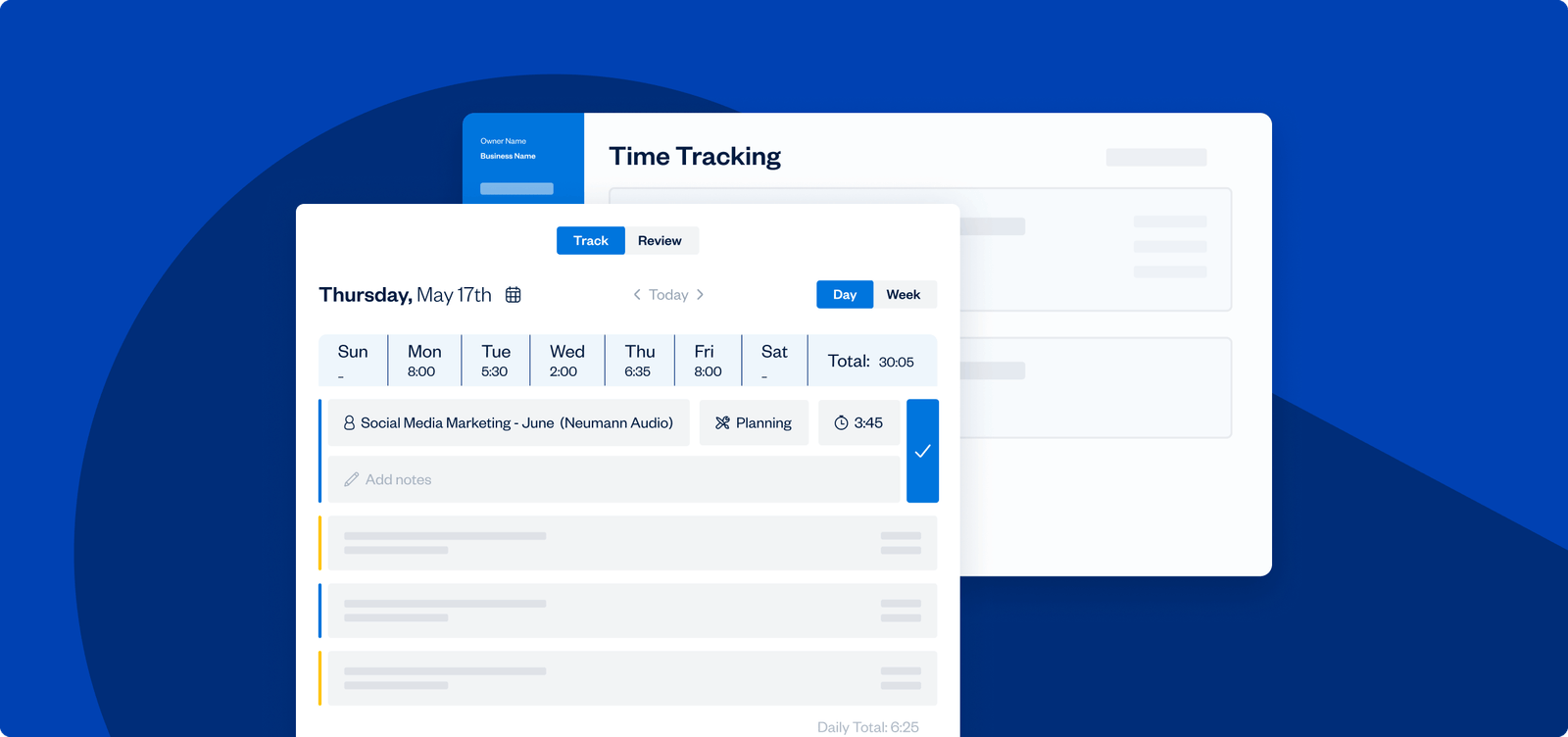 FreshBooks time tracking